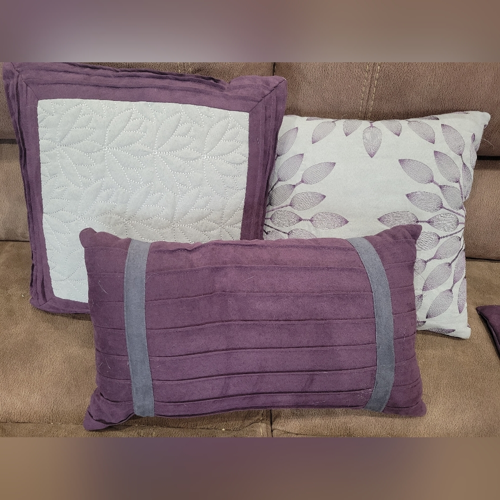 Throw pillows with matching shams